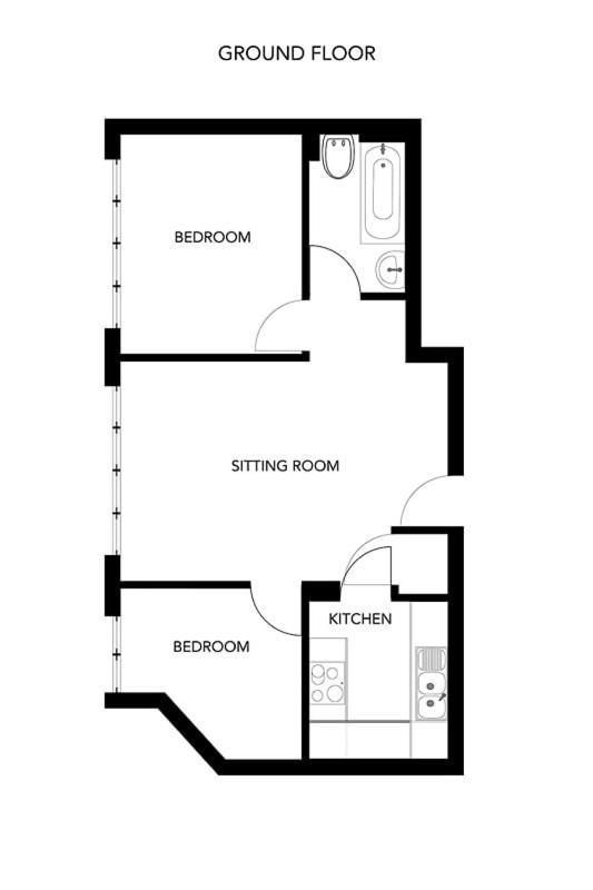 Contemporary City Centre Apartment With Parking Bath Eksteriør bilde